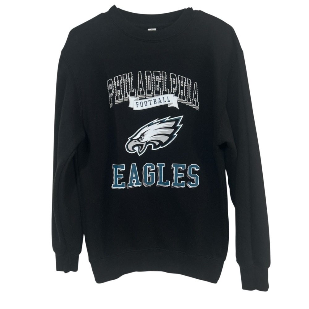 NFL Philadelphia Eagles Black Crewneck Pullover Sweatshirt Small Game Day